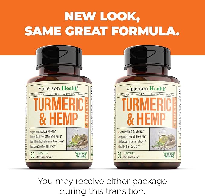 Turmeric and Hemp Capsules 2 Pack