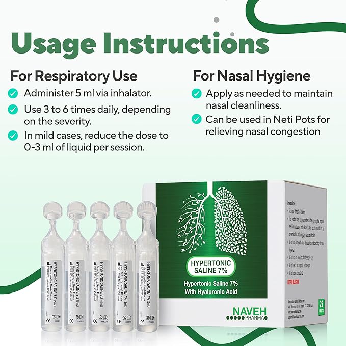 NAVEH PHARMA | Hypertonic Saline Solution 7% + (25 Bullets 5ml)