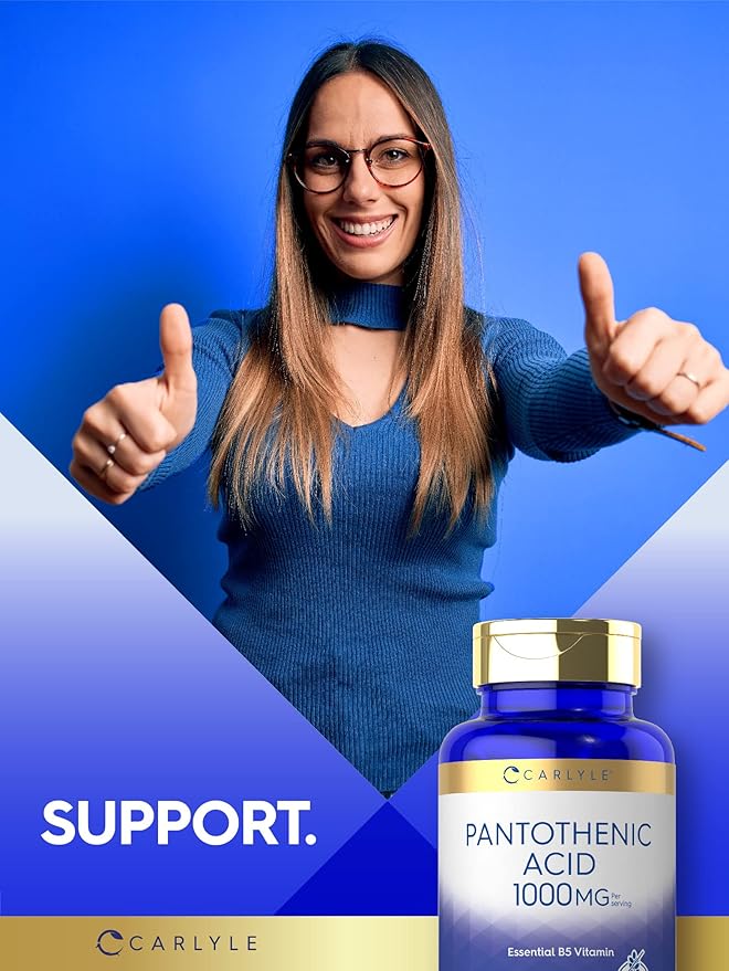 Carlyle Pantothenic Acid 1000mg | 100 Capsules B5 Vitamin
