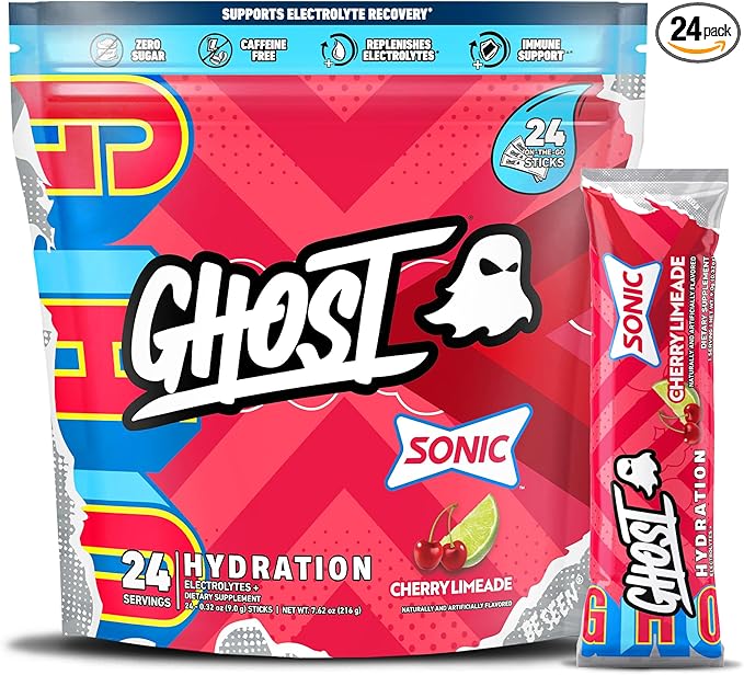 GHOST Hydration Packets, Sonic Cherry Limeade, 24 Sticks,
