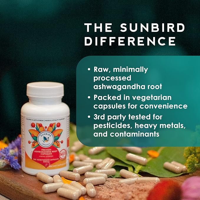 Ashwagandha Capsules Organic, Stress & Sleep 1200mg Pure 120 Vegan 2 Bottles