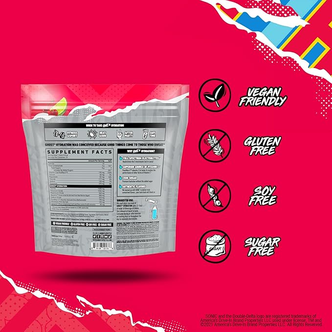 GHOST Hydration Packets, Sonic Cherry Limeade, 24 Sticks,