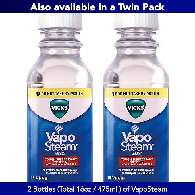Vicks VapoSteam Medicated Liquid with Camphor, 8 Oz