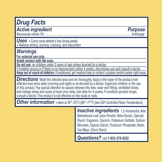 Desenex Anti-Fungal Foot Powder, Cures Most 2% Miconazole 1.5ozBottle