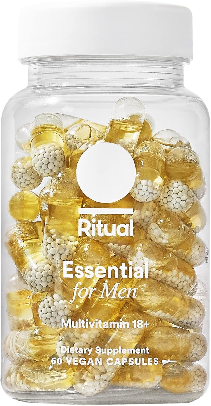 Ritual Multivitamin for Men 18+ D3 for Omega-3 DHA, B12, K2, K2, Gluten 30 Day 60 Vegan