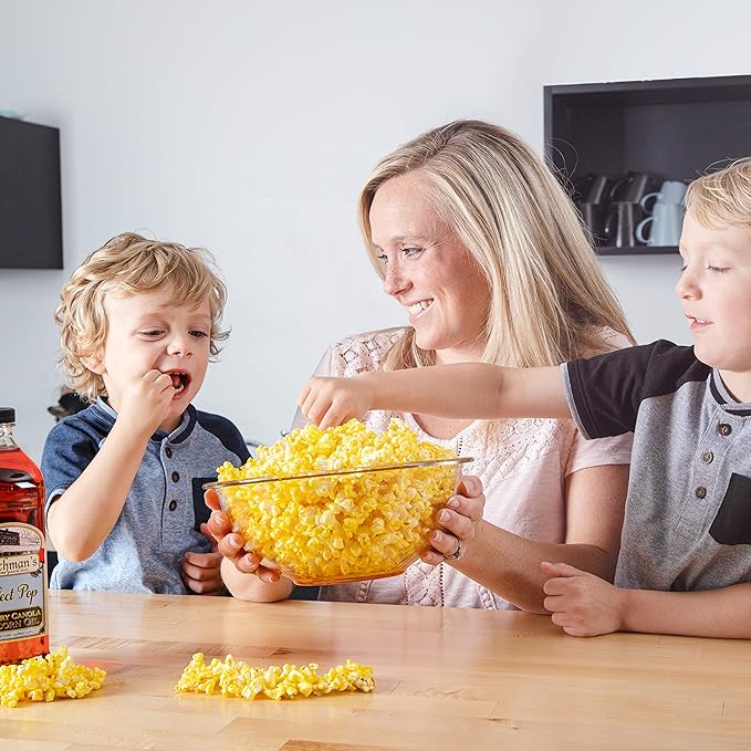 Dutchman’s Popcorn Oil Butter Flavor, Perfect Pop Butter Flavored Canola Oil, 33.8 oz. Colored with Natural Beta Carotene, Make Theater Style Popcorn at Home, Vegan, Healthy, Zero Trans Fat