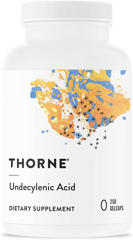 THORNE Undecylenic Acid (Formerly Formula SF722) - 250 mg of Undecylenic Acid - for a Healthy Balance of Gut & Vaginal Flora - Gluten Free - 250 Gelcaps - 50 Servings