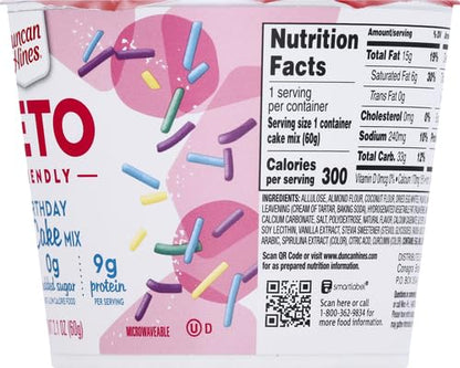 Duncan Hines Keto Friendly Cake Cups Birthday Cake Mix, 2.1 oz