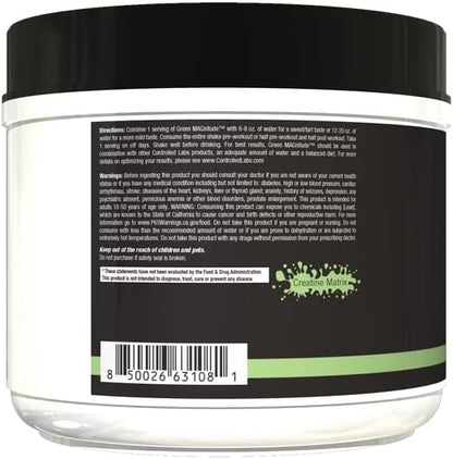 CONTROLLED LABS Green Magnitude Supplement, Synergistic Creatine Formula Powder, Promotes Strength, Stamina, and Performance, (Sour Green Apple, 30 Servings)