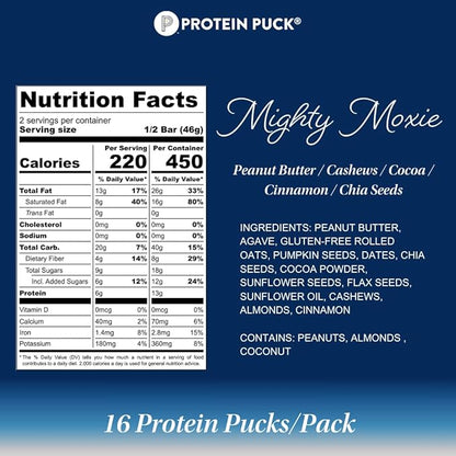 Protein Puck Plant Based Bars 13 grams 16 Count (1 Pack)