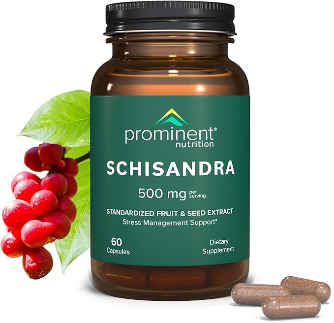 Schisandra Supplement - Stress Management Support 500 mg, 60 Count