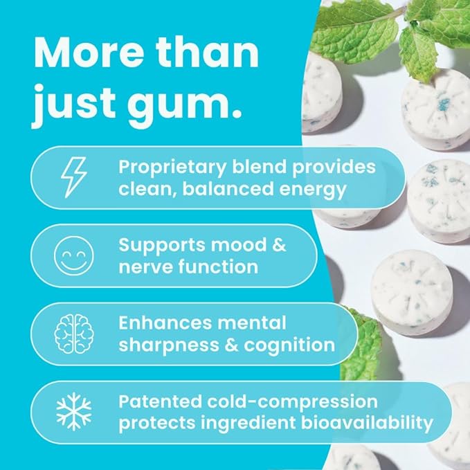 NeuroGum Energy Caffeine Gum (54 Pieces) B12 & B6 -