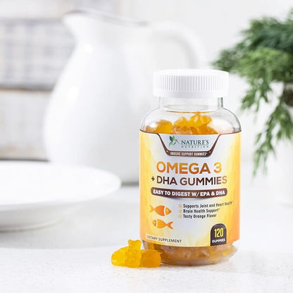 Omega 3 Fish Oil Gummies, Heart 3 Gummy 3 Fish 120 Gummies