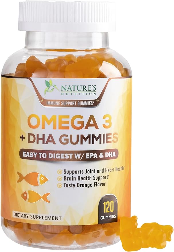 Omega 3 Fish Oil Gummies, Heart 3 Gummy 3 Fish 120 Gummies