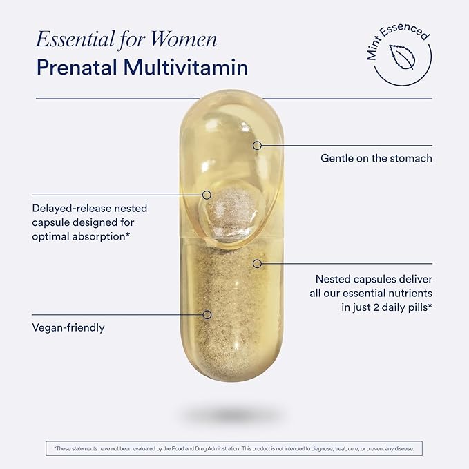 Ritual Essential for Women Prenatal Multivitamin: Omega-3 DHA D3 & K2, Non-GMO, 30 Days