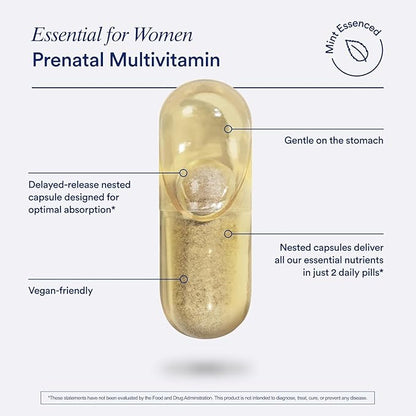 Ritual Essential for Women Prenatal Multivitamin: Omega-3 DHA D3 & K2, Non-GMO, 30 Days