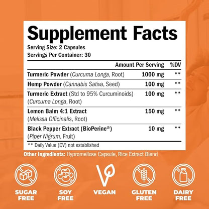Turmeric and Hemp Capsules 2 Pack