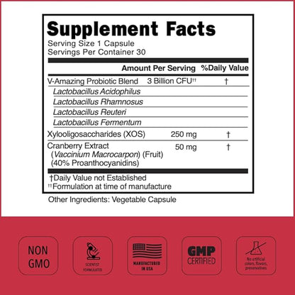 Best Vaginal Probiotics for Women | pH Balance with Prebiotics, Lactobacillus Probiotic Blend & Cranberry | Clinically Proven, Vegan, Women’s Probiotic for Vag Health | 30-Day Supply - 30 Count