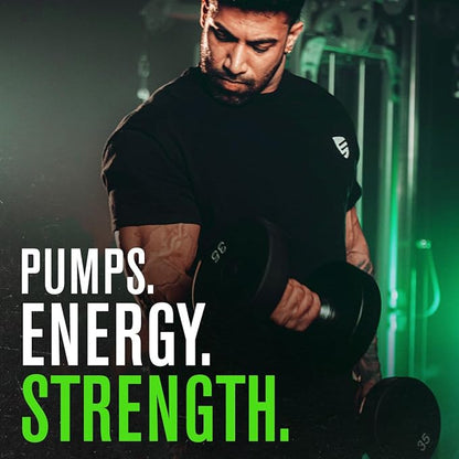 Jacked Factory NITROSURGE Pre Workout Supplement - Endless Energy, Instant Strength Gains, Clear Focus, Intense Pump - NO Booster & Preworkout Powder with Beta Alanine - 30 Servings, Sour Peach Rings