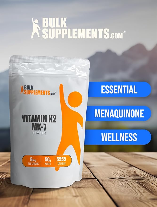 BulkSupplements.com Vitamin K2 Powder K2 MK-7, MK-7, as K2 Vitamin 9mg per 50g (1.8 (1.8 oz) 1)