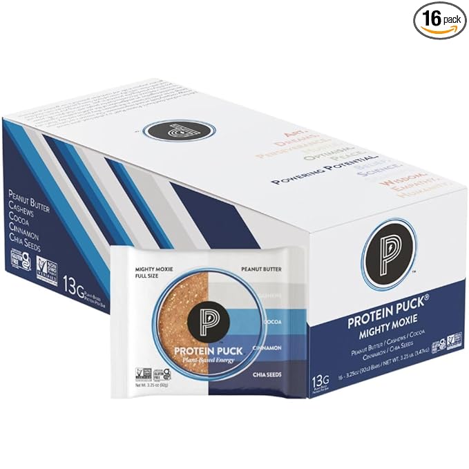 Protein Puck Plant Based Bars 13 grams 16 Count (1 Pack)