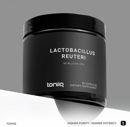 Toniiq 50 Billion CFU Lactobacillus Reuteri Probiotic 50mg per Serving - L Reuteri Probiotics - Highest CFU Count Lactobacillus Reuteri Probiotic - 60 Vegetarian Capsules - 60 Servings