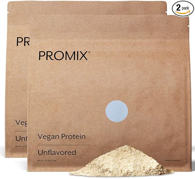 Promix Plant-Based Vegan Protein Powder, Unflavored 5lb Bulk B-12 -