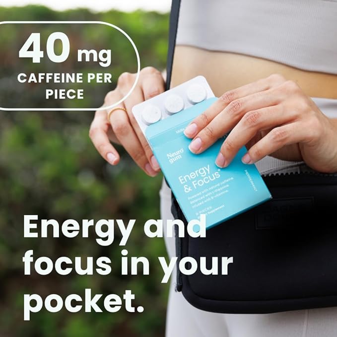 NeuroGum Energy Caffeine Gum (54 Pieces) B12 & B6 -