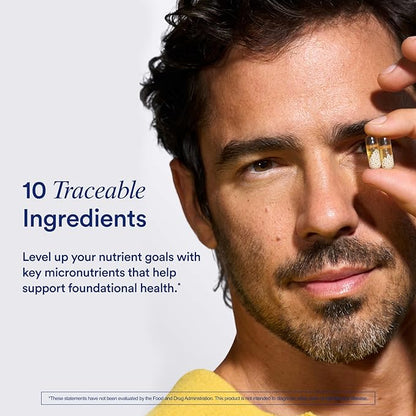 Ritual Multivitamin for Men 18+ D3 for Omega-3 DHA, B12, K2, K2, Gluten 30 Day 60 Vegan