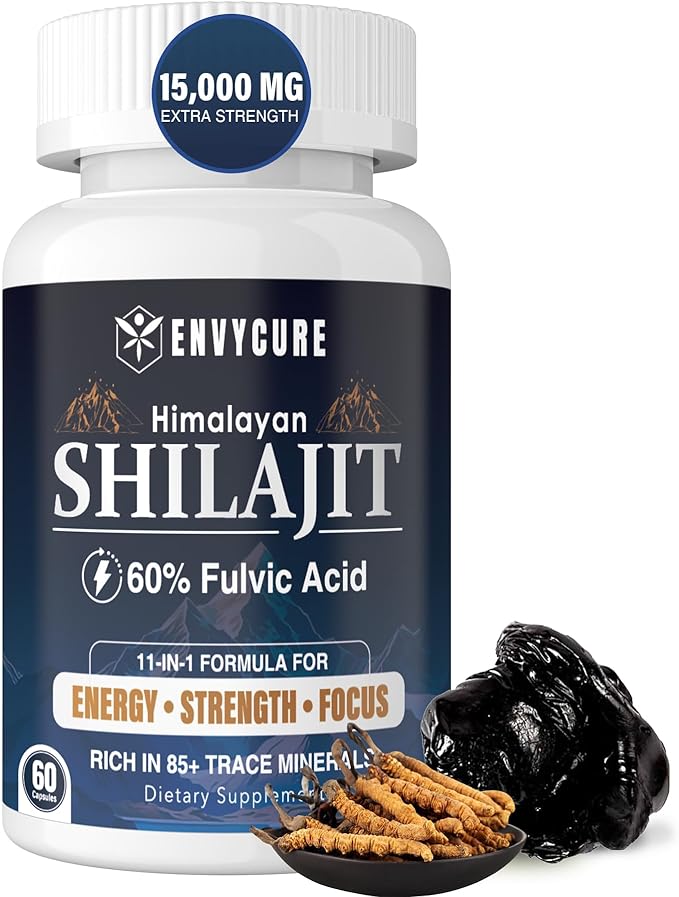 Shilajit Supplement 15000mg with 60% Fulvic B12 for