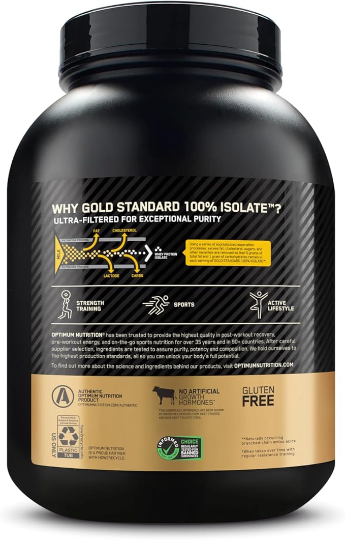 Optimum Nutrition Gold Standard 100% Isolate, 2.91 Pounds, 44 Servings