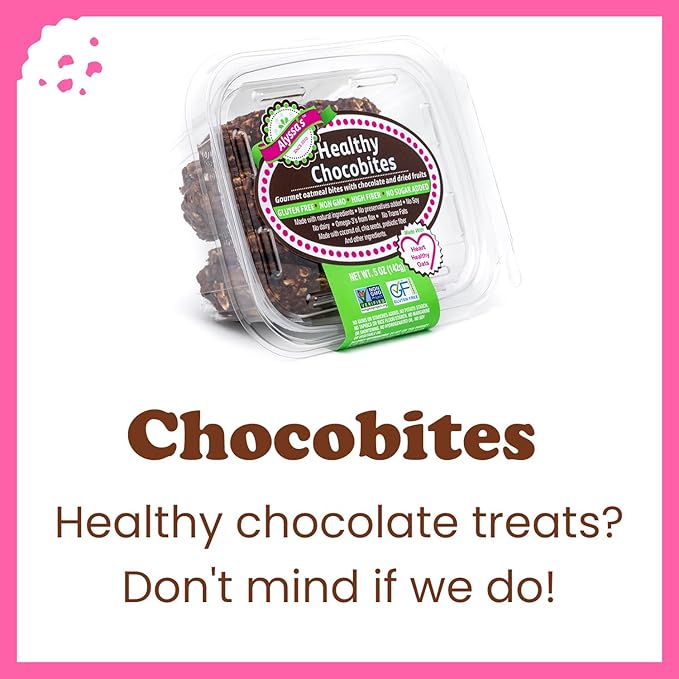 Alyssa’s Chocobites ⎸ Gluten Free Cookies, Healthy Snacks from the Bakery ⎸ Sugar Free Soft Cookies, Low Carb, Keto Protein Snacks ⎸ Gluten Free Snacks for Kids ⎸ 8 Cookies per box, 4 Pack