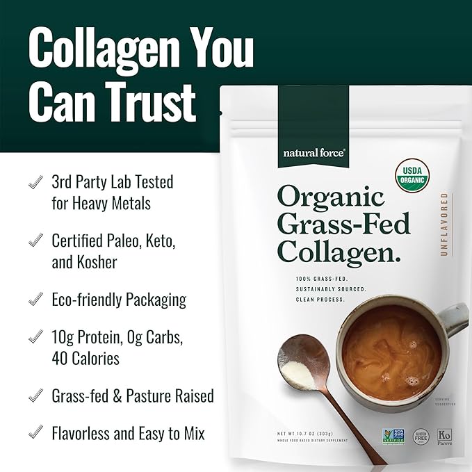 Natural Force Clean Collagen Peptides Powder 11.7 Ounce