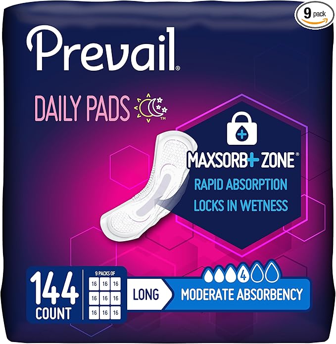 Prevail - Incontinence Bladder Control Pads 144 Count (9 packs 16)