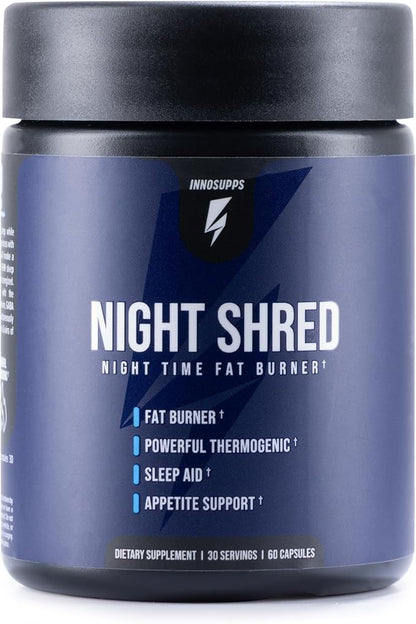 Night Shred Fat Burner and Natural 5-HTP, CLA, (60 Vegetarian