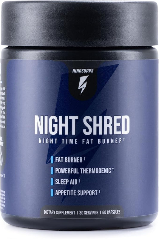 Night Shred Fat Burner and Natural 5-HTP, CLA, (60 Vegetarian