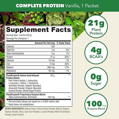PlantFusion Complete Vegan Protein Powder Sample Packets 4)