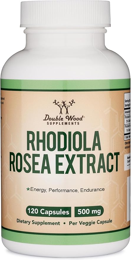 Rhodiola Rosea Supplement 500mg, 120 Vegan 3% Salidrosides, 1% Rosavins