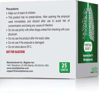 NAVEH PHARMA | Hypertonic Saline Solution 7% + (25 Bullets 5ml)