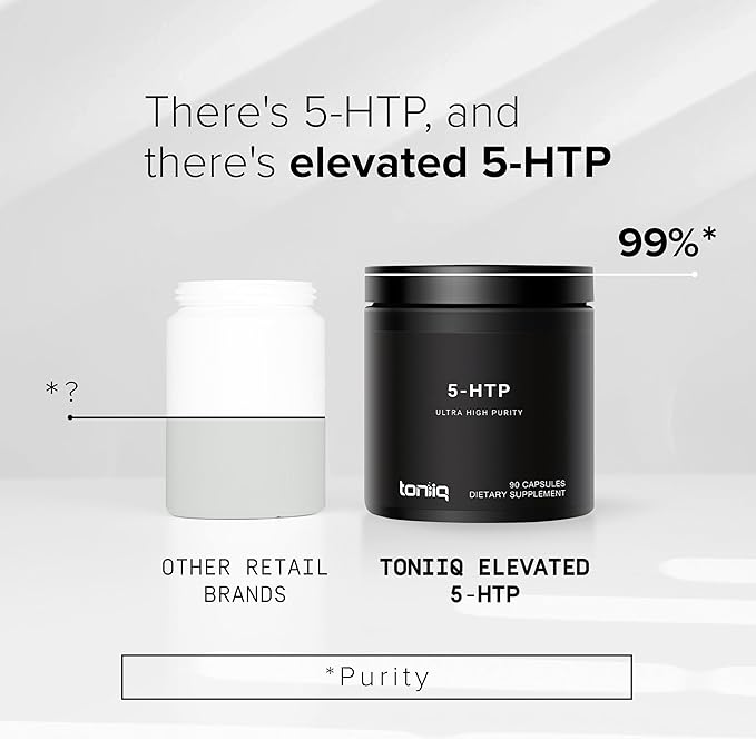 Toniiq Ultra High Strength 5HTP Capsules 99%+ Highly 12:1 Concentrated 200mg - 90 Veggie