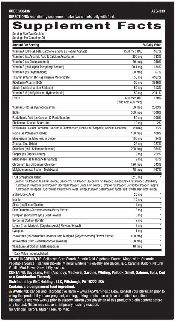 GNC Mega Men Multivitamin 180 Count