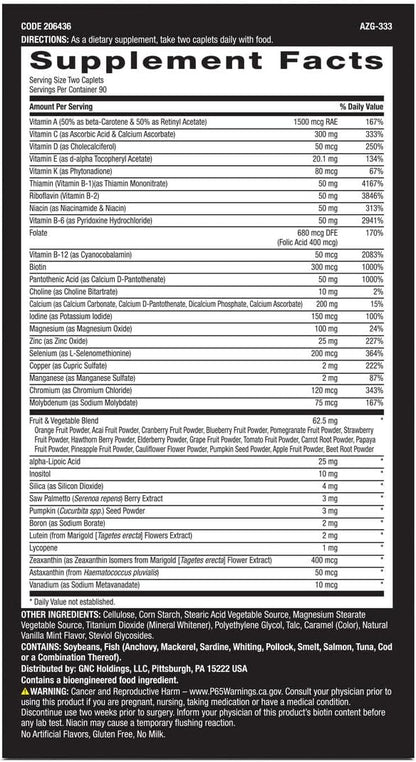 GNC Mega Men Multivitamin 180 Count