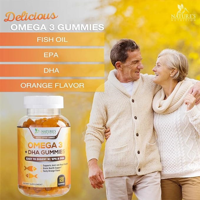 Omega 3 Fish Oil Gummies, Heart 3 Gummy 3 Fish 120 Gummies