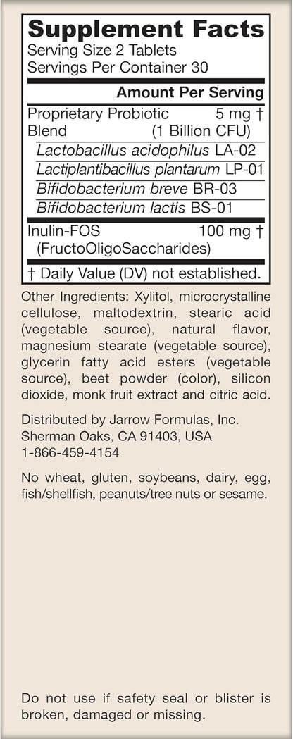 Jarrow Formulas Jarro-Dophilus Kids Probiotics and 1 Billion 60 Sugar-Free 30 Day