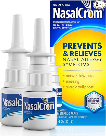 NasalCrom Nasal Spray Allergy Symptom Controller 200 Sprays .88 FL (2 Pack)