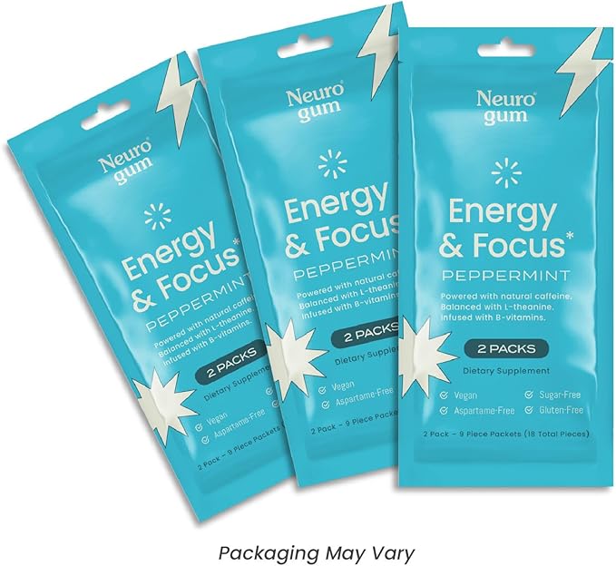 NeuroGum Energy Caffeine Gum (54 Pieces) B12 & B6 -