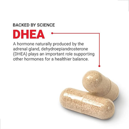 FORCE FACTOR DHEA 50mg, DHEA Supplement for Women and Men to Support Hormone Balance and Healthy Mood, Premium Quality, Vegan Friendly, Non-GMO, 100 Vegetable Capsules