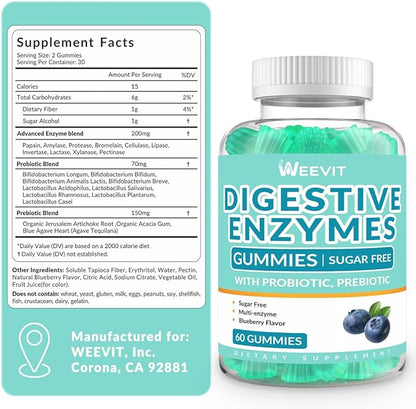 Digestive Enzymes Gummies, Chewable Digestive Enzymes