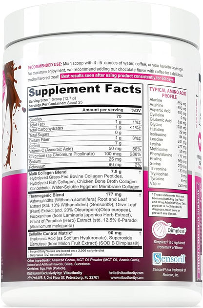 Vitauthority Collagen Peptides Powder Weight Loss 25 Servings