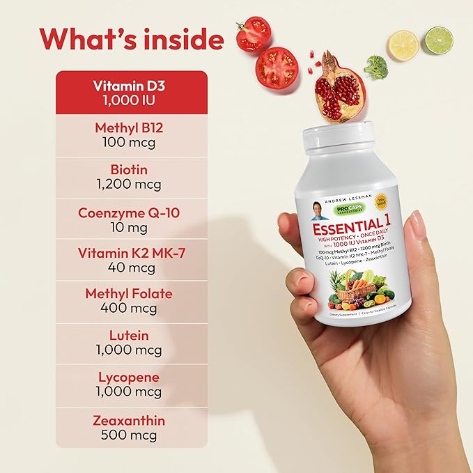ANDREW LESSMAN Essential-1 Multivitamin 1000 IU D3 30 30 Small 100 mcg B12. CoQ10 CoQ10 Lutein
